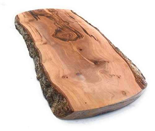 24" Rustic Handmade Bark Edge Olive Wood Charcuterie Board Extra Large by Orchard Hardwoods