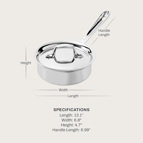 D3 Stainless Steel 1 Qt Saucepan with Lid