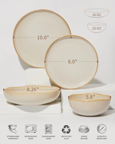 32 Piece Dinnerware Set for 8 with Pasta Bowls