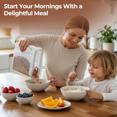 Airtight Cereal Storage Containers with Lids 6.7Qt 2Pack (6.7Qt-Rectangle)
