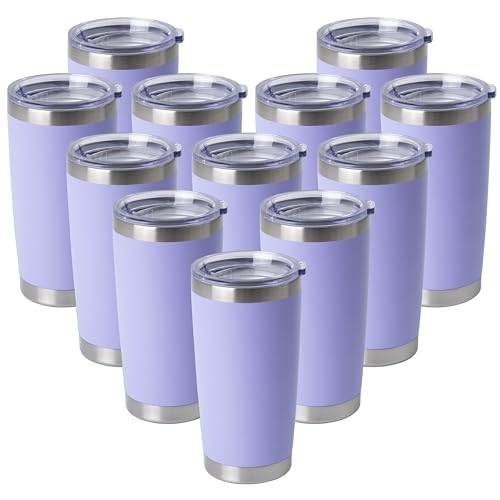 20oz Stainless Steel Tumblers Bulk (Light Purple-A / 12 Count (Pack of 1))