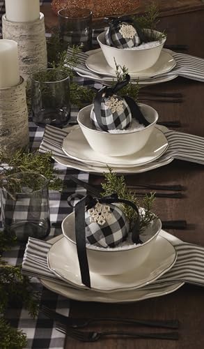 Blue Bay White Porcelain 24 (24-Piece Dinnerware Set, White)