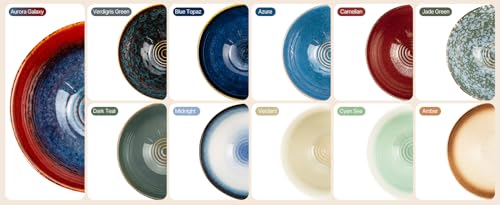 8 Inch Ceramic Ramen Bowl Set of 2 (Aurora Galaxy)