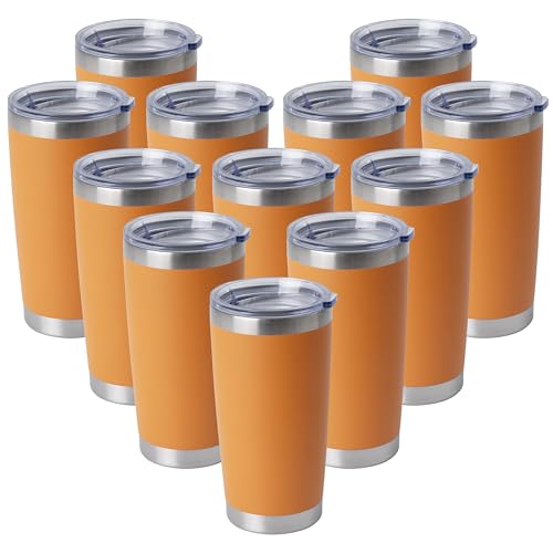 20oz Stainless Steel Tumblers Bulk (Orange-A / 12 Count (Pack of 1))