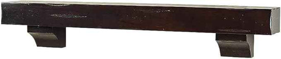 MANTELSDIRECT Breckenridge 72” Fireplace Mantel Shelf with Corbels – Rustic Floating Mantel Shelf for Over Fireplace – Espresso Rustic - Wood Shelf for Wall – Pine Box Construction
