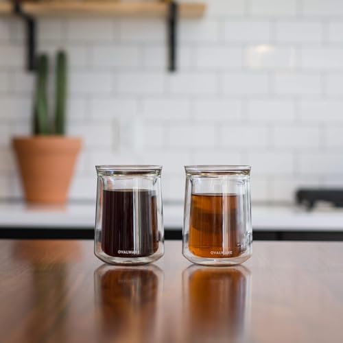 Double Wall Single Lip Insulated Glass Cup (11.8 Ounces)