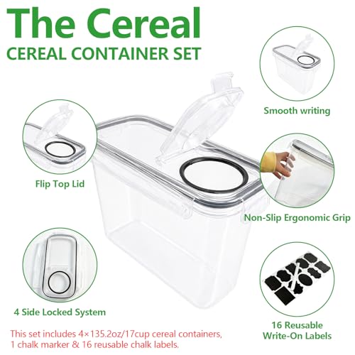 4pcs 4L Airtight Plastic Canisters (4 pcs(4L))