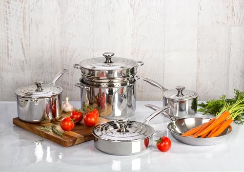 Tri Ply Stainless Steel 10 pc. Cookware Set