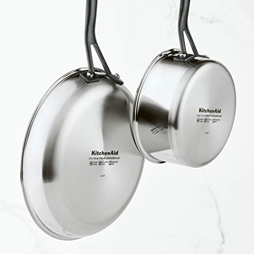5 Ply Clad Polished Stainless Steel Nonstick Fry Pan