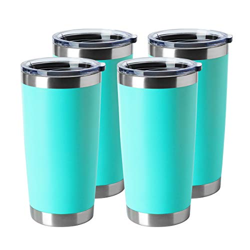 20oz Stainless Steel Tumblers Bulk (Light Blue-A / 4 Count (Pack of 1))