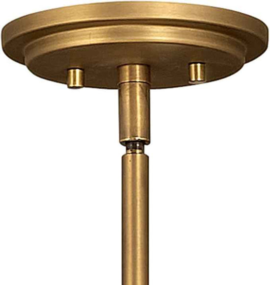 Hinkley Somerset Medium Pendant Light, Etched Opal Glass Modern Globe Shade, Adjustable Height, Sloped Ceiling Compatible, Vintage-Inspired Metal Yoke Frame, Dry Rated, Heritage Brass Finish