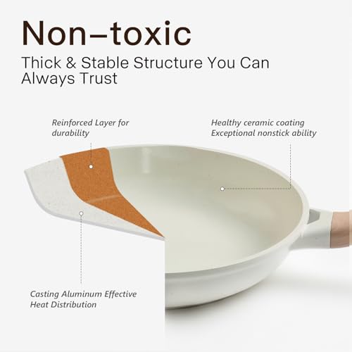 22 Piece Ceramic Cookware Set with Utensils