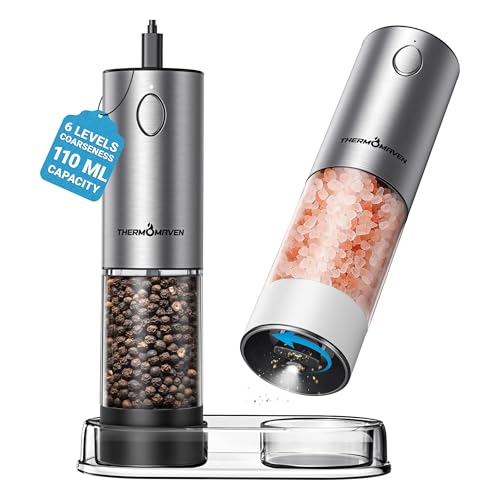 Electric Salt and Pepper Grinder Set (Large / Black/White)