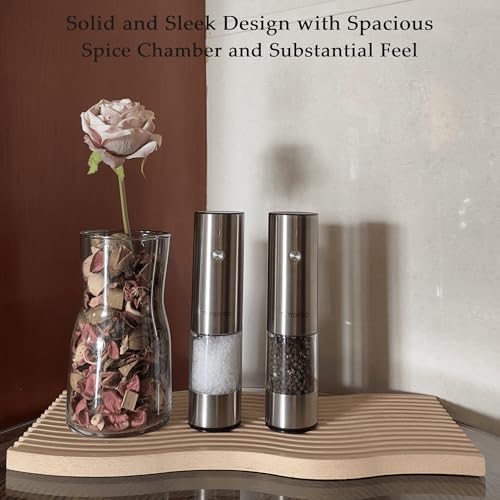 Electric Salt and Pepper Grinder Set (Stainless Steel)