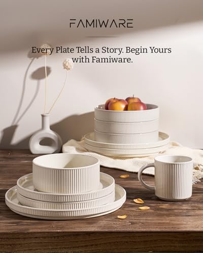 Ceramic Plates and Bowls Set (12 Count)