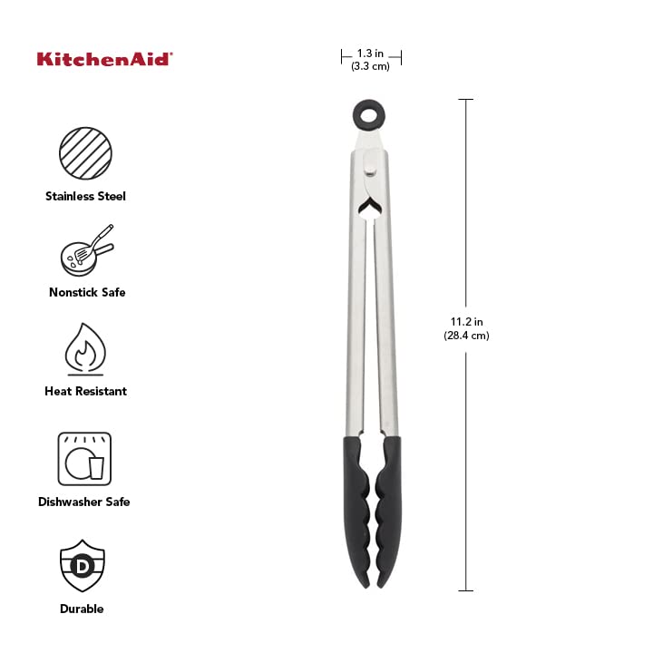 Silicone Tipped Stainless Steel Tongs