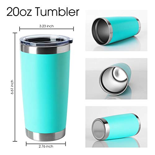 20oz Stainless Steel Tumblers Bulk (Light Blue-A / 4 Count (Pack of 1))