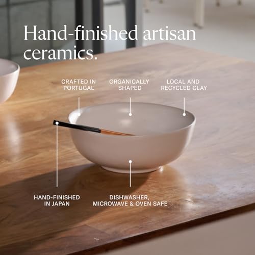 Ramen Set Includes 2 Ramen Bowls and 2 Pairs of Chopsticks (Dove Gray Ramen)