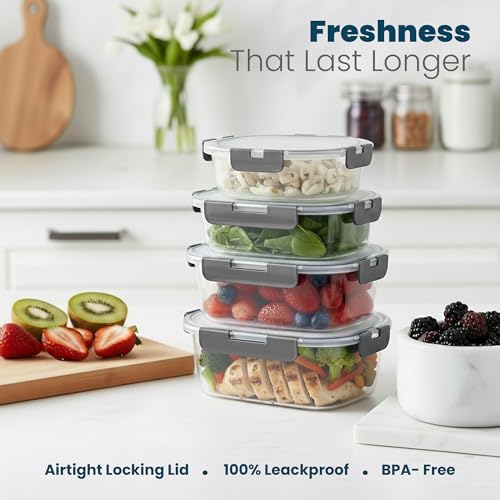 24 Pc Borosilicate Glass Meal Prep Containers with Lid
