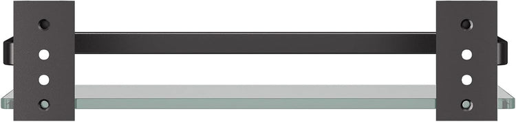 Danpoo Clear Tempered Glass Wall Shelf, Wall-Mounted Organizer for Bathroom, Kitchen(Matte Black)