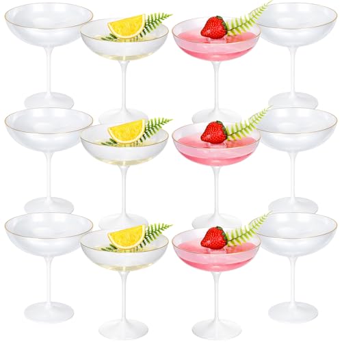 12 Pcs Plastic Coupe Glasses 9 oz Disposable Martini Glasses for Cocktails (12 Count)