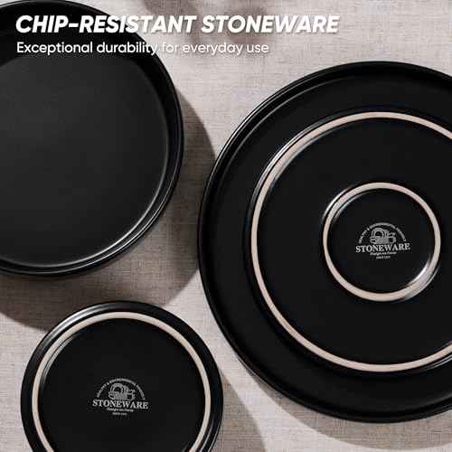 Black Dinnerware Sets with Pasta Bowls