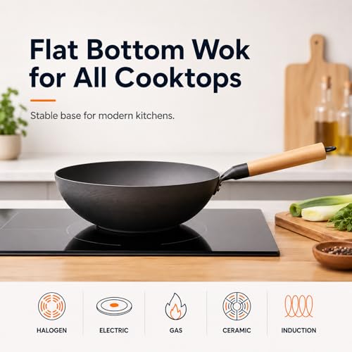 12.6" Carbon Steel Wok Pan (12.61 inch)
