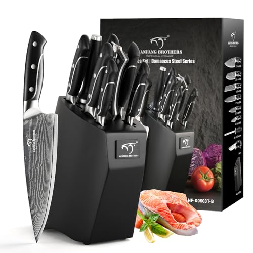 Damascus Kitchen Knife Sets (9 Count)