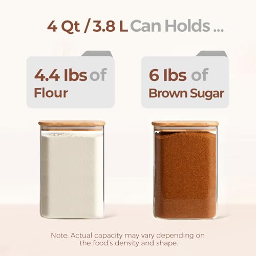Flour Sugar Storage Containers 4 Qt (4 qt x 2)