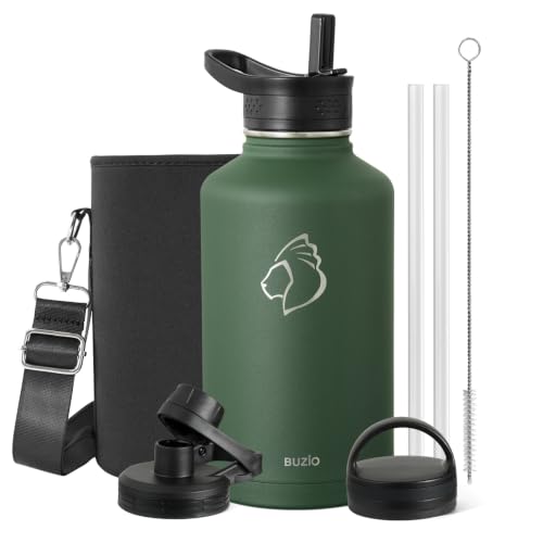 Half Gallon Water Jug Insulated Stainless Steel (64 Ounces / Jungle Green)