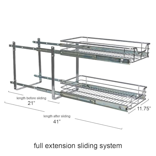 Chrome Plated Steel Dual (Dual Slide / 11.75" - Extended)