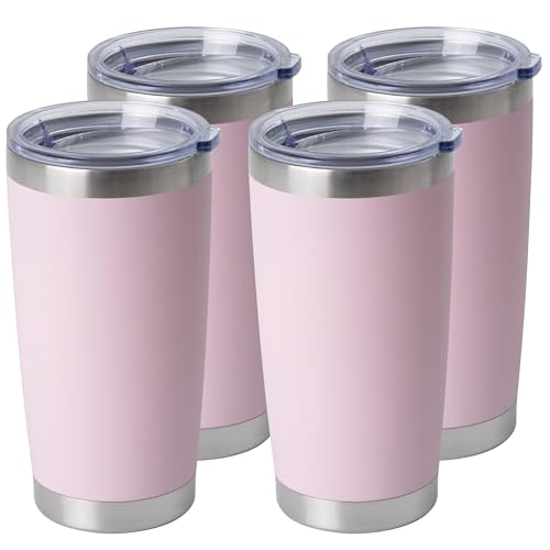 20oz Stainless Steel Tumblers Bulk (Light Pink-A / 4 Count (Pack of 1))