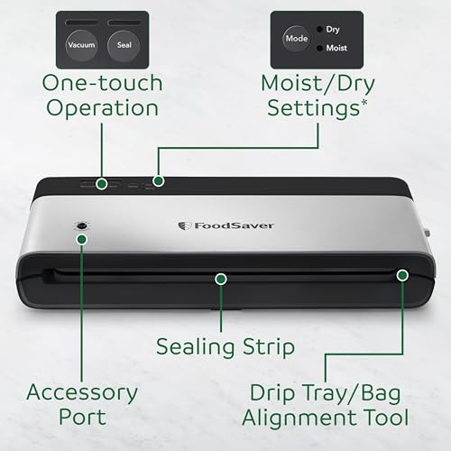 PowerVac Compact Vacuum Sealing Machine Stainless Steel & Black Vertical Storage VS0150