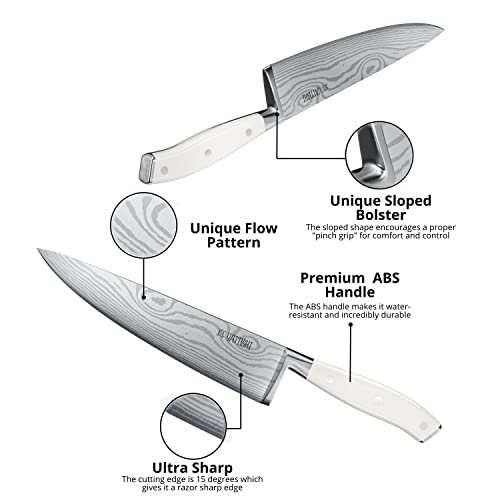 Yatoshi 12 Piece White Knife Block Set