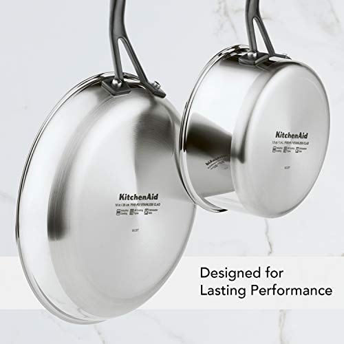 5 Ply Clad Polished Stainless Steel Nonstick Fry Pan