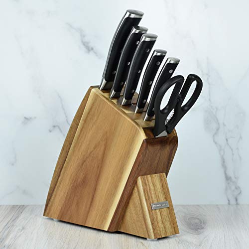 Wusthof Classic Ikon 7 Piece Slim Knife Set with Acacia Block (7 Count)