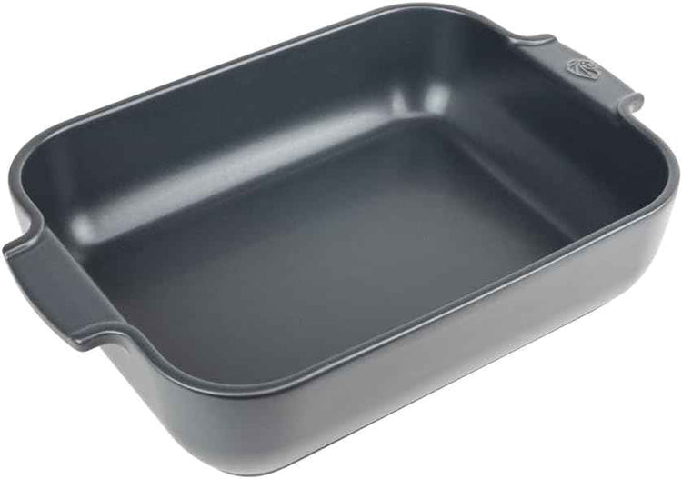 Peugeot - Appolia Rectangular Oven Dish - Ceramic Baker with Handles - Slate, 10 x 8 x 2.5 inches