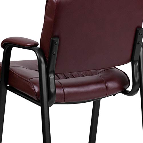 Haeger LeatherSoft Tufted Executive Reception Chair with Padded Armrests
