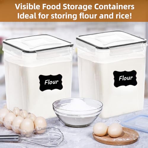 4pc 5.2L Large Airtight Plastic Canisters with Lids (4 pcs(5.2L))