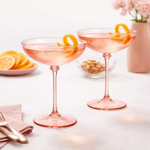 24 Pcs Plastic Coupe Glasses 9 oz Disposable Martini Glasses for Cocktails (24 Count)
