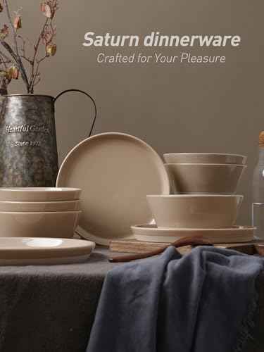 Saturn Stoneware Dinnerware Set with Pasta Bowl (16 Count)