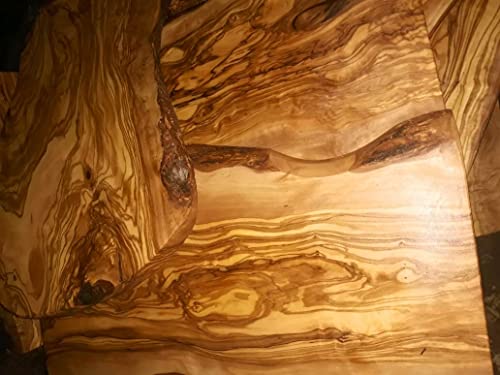 20" Rustic Handmade Bark Edge Olive Wood Charcuterie Board by Orchard Hardwoods