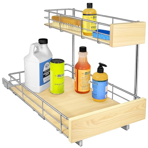 SELECT™ Pull Out Under Sink Kitchen Cabinet Organizer (11.5"W x 18"D Wood)