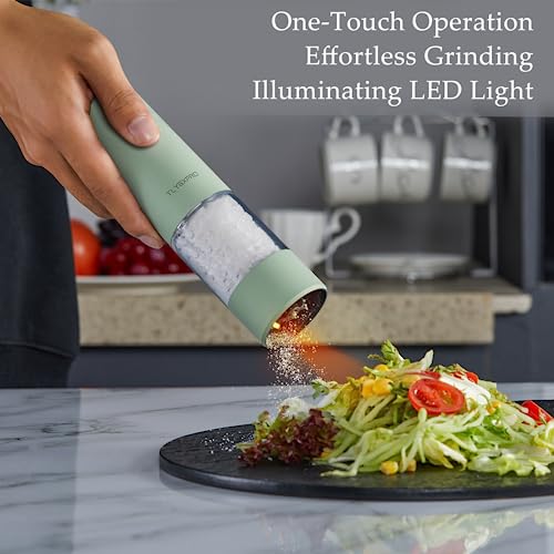 Electric Salt and Pepper Grinder Set (White)