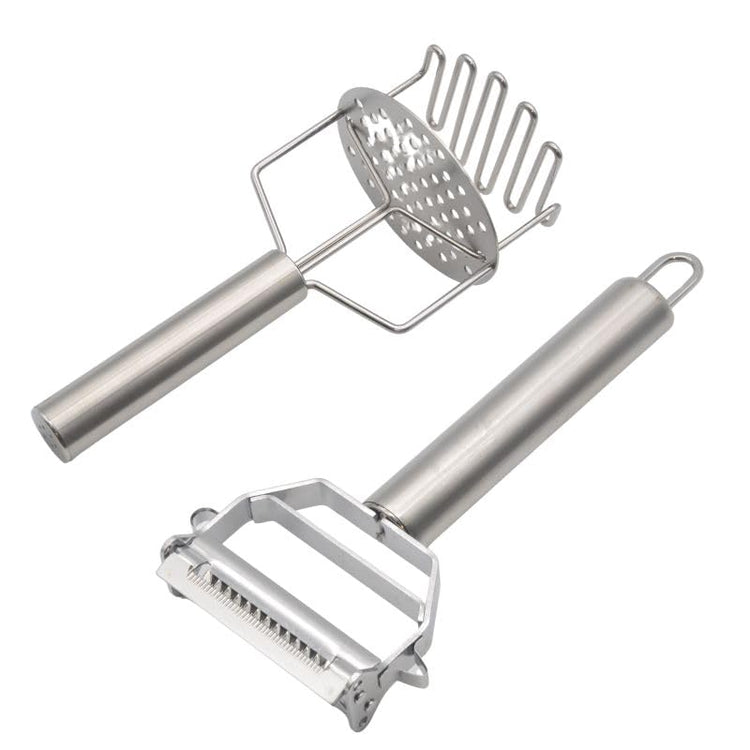 3-in-1 Multi-Peeler Potato Masher Set 2-Piece Kitchen Tools for Peeler