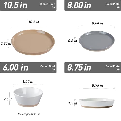 Saturn Stoneware Dinnerware Set with Pasta Bowl (16 Count)