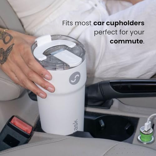 Stainless Steel Insulated Tumbler Cup with Straw & Sip Lid (Benjamin Blue)