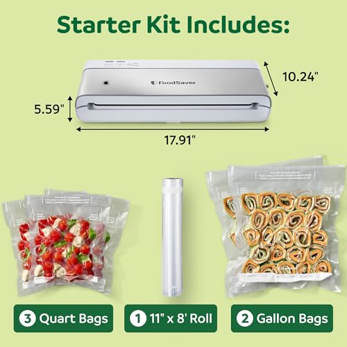 Compact Vacuum Sealer Machine with Airtight Bags and Roll
