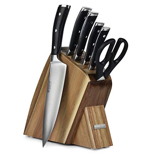 Wusthof Classic Ikon 7 Piece Slim Knife Set with Acacia Block (7 Count)