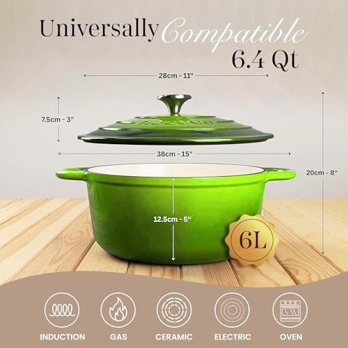 Enamelled Cast Iron Dutch Oven Pot with Lid